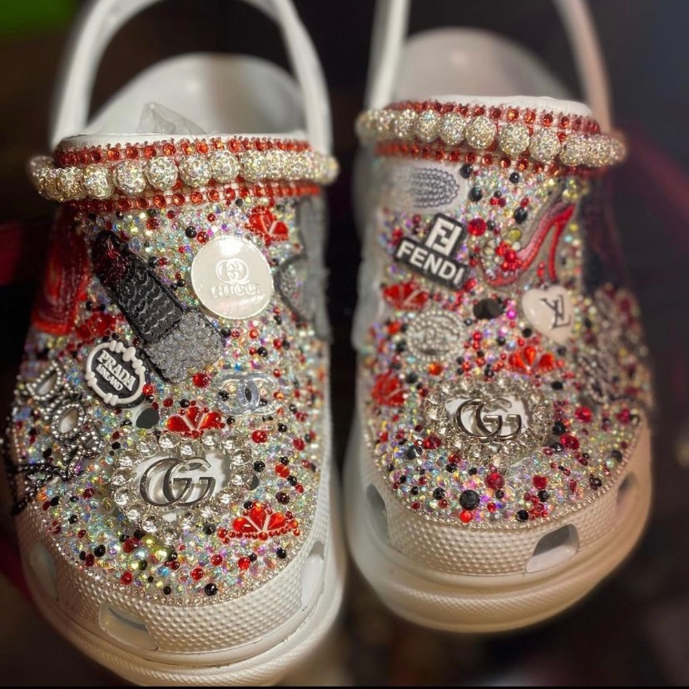 Custom Crocs Designer Logo/sequin patches